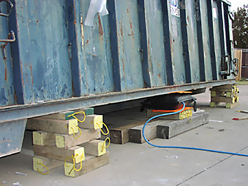 IMS lifting cushion under a container