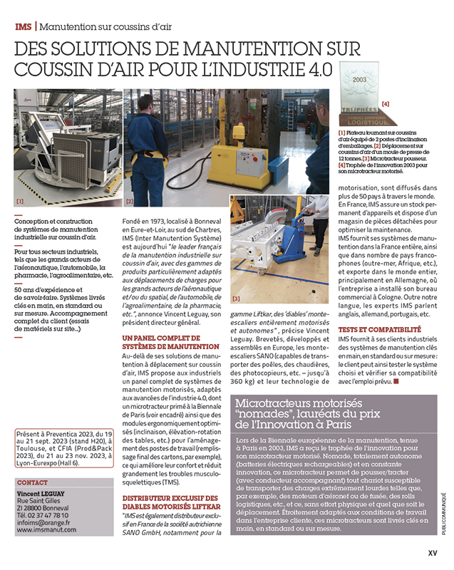 L’Usine Nouvelle mentions IMS